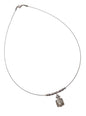 Double Heart Drop Tiger Tail Necklace