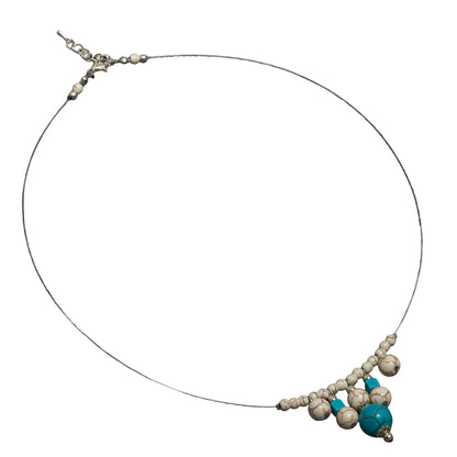 Turquoise Stone Cluster Necklace