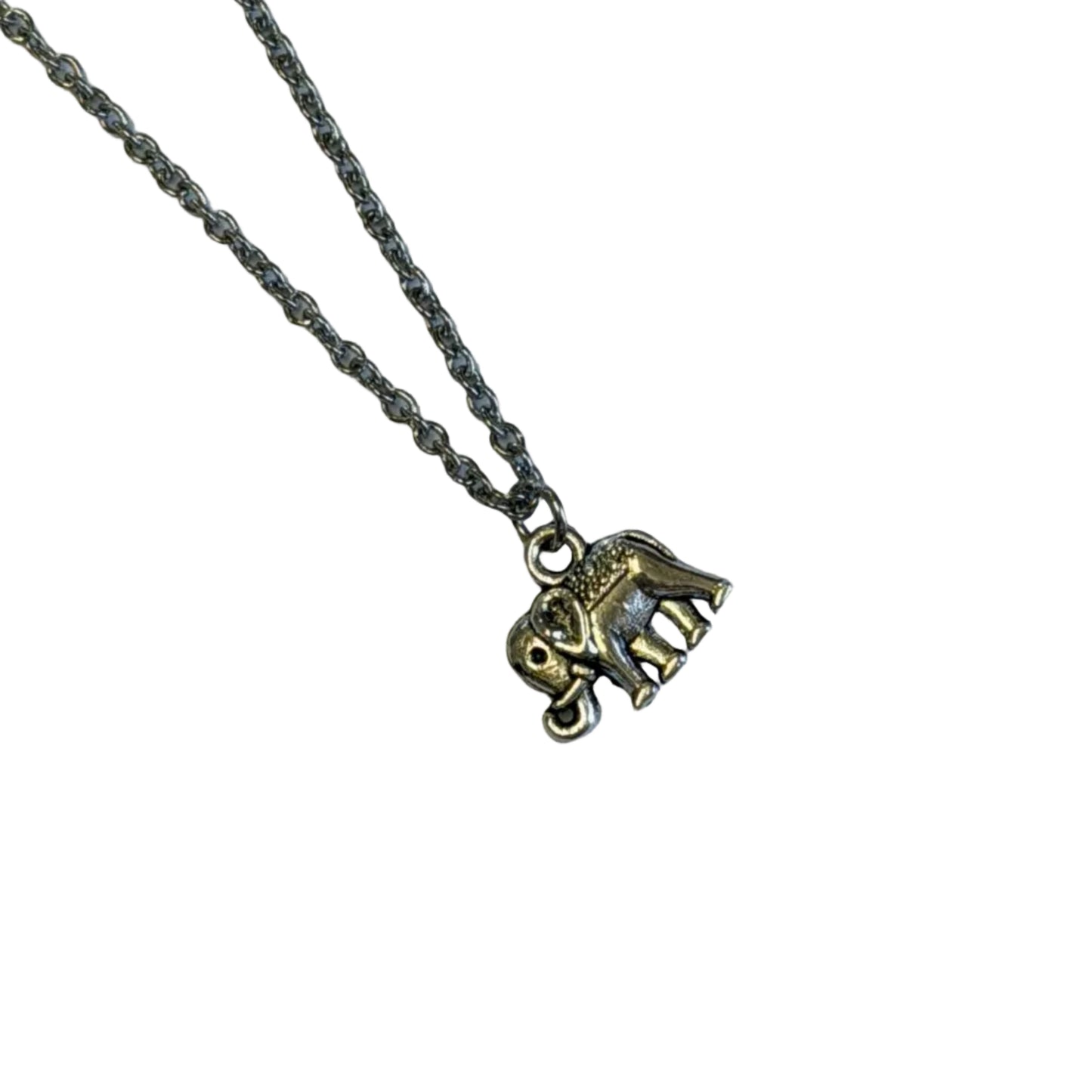 Elephant pendant on stainless steel chain