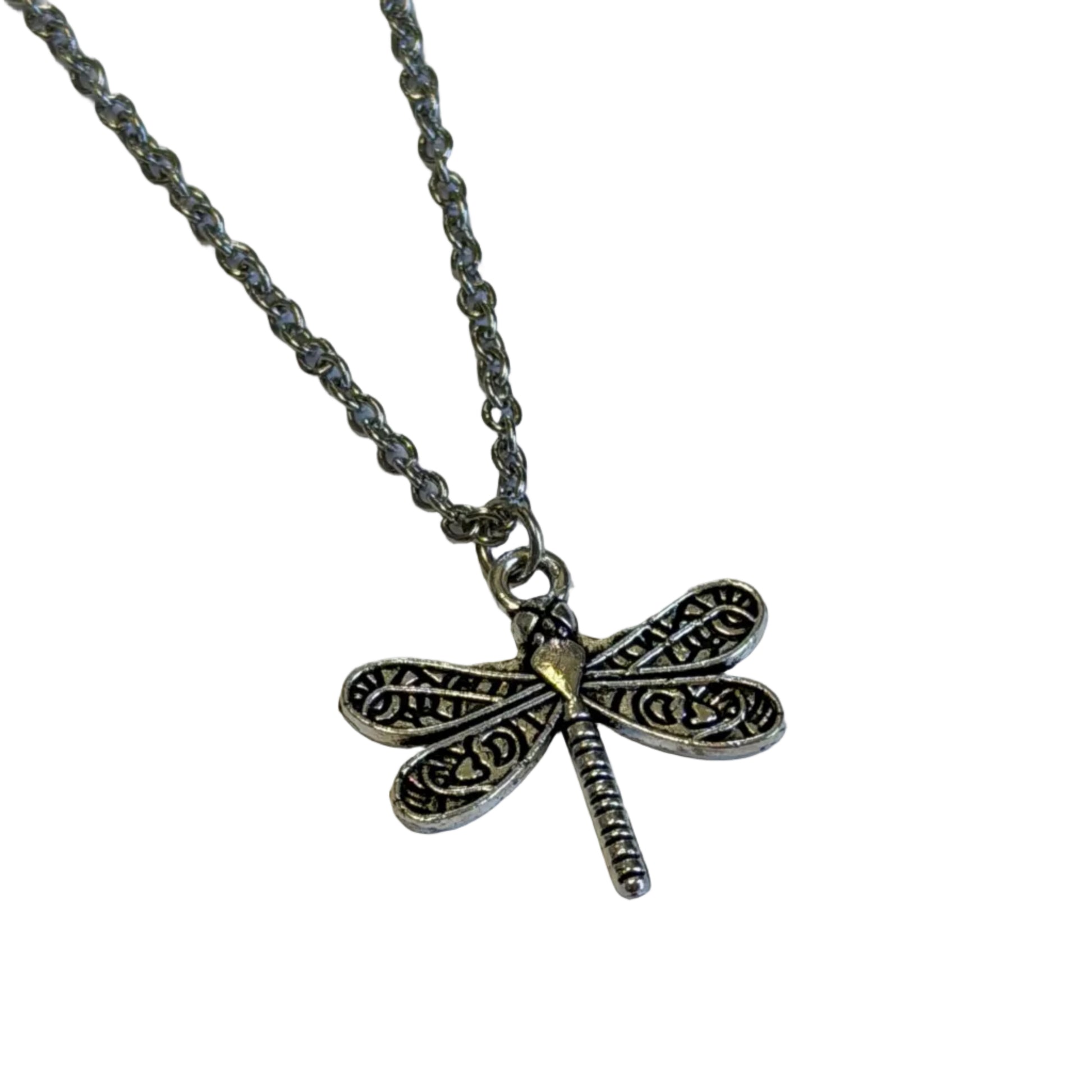 Dragonfly ornate on stainless steel chain