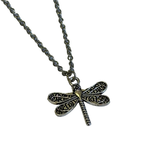 Dragonfly ornate on stainless steel chain
