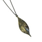 Silver leaf-shaped pendant on a stainless steel chain