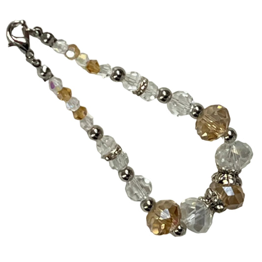 Beaded bracelet with clear and gold beads