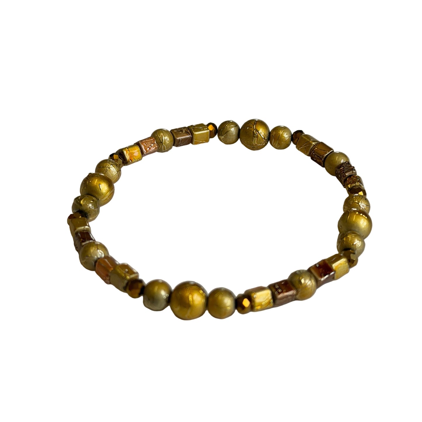 Gold varigated bead bracelet