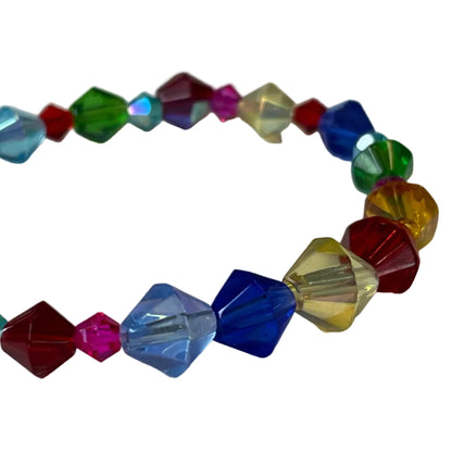 Colorful bright glass beaded bracelet 