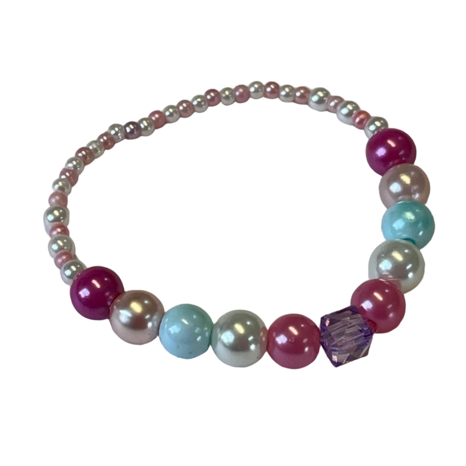 Beaded bracelet with multicolored beads