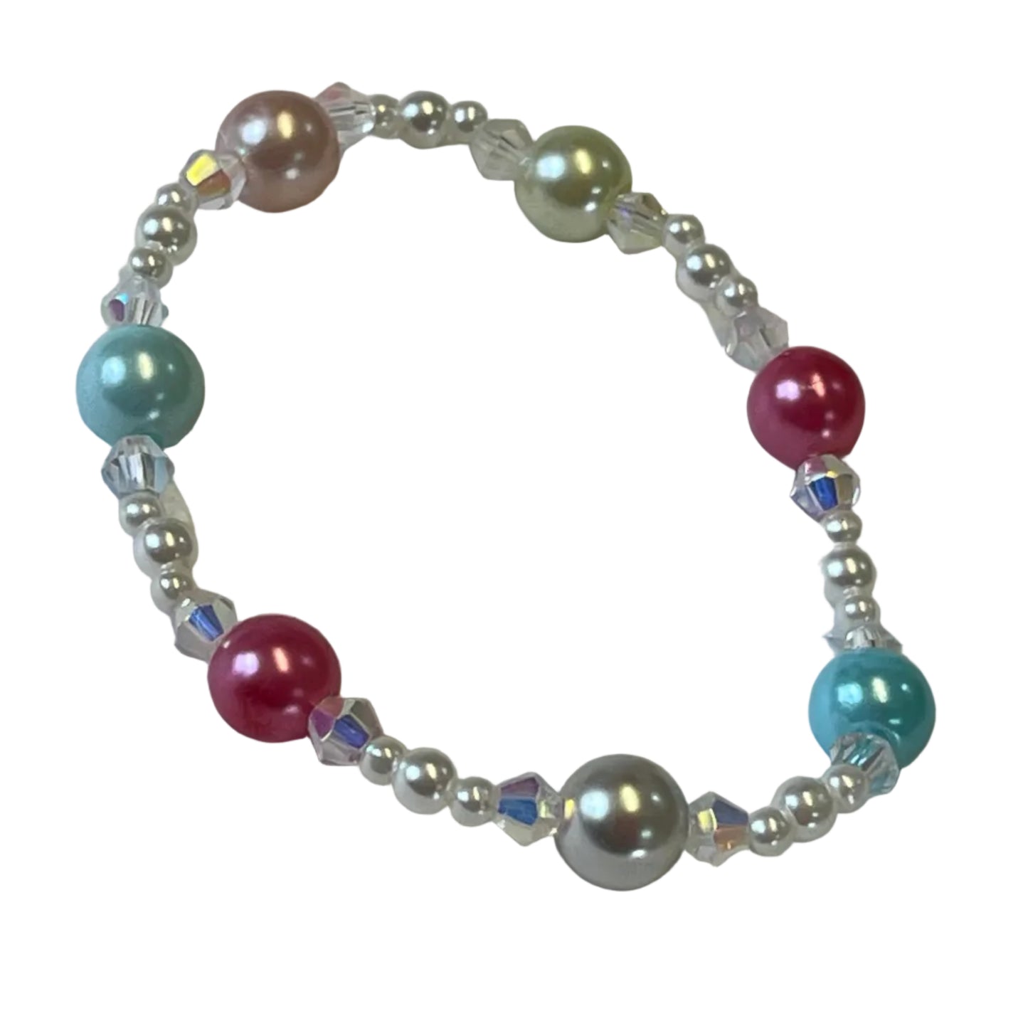 Beaded bracelet with multicolored beads
