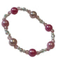 Beaded bracelet with pink and pearl beads