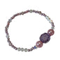 Beaded bracelet with pink and lilac purple beads 