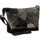 Black and white Gingko leaf patterned bag on a white background