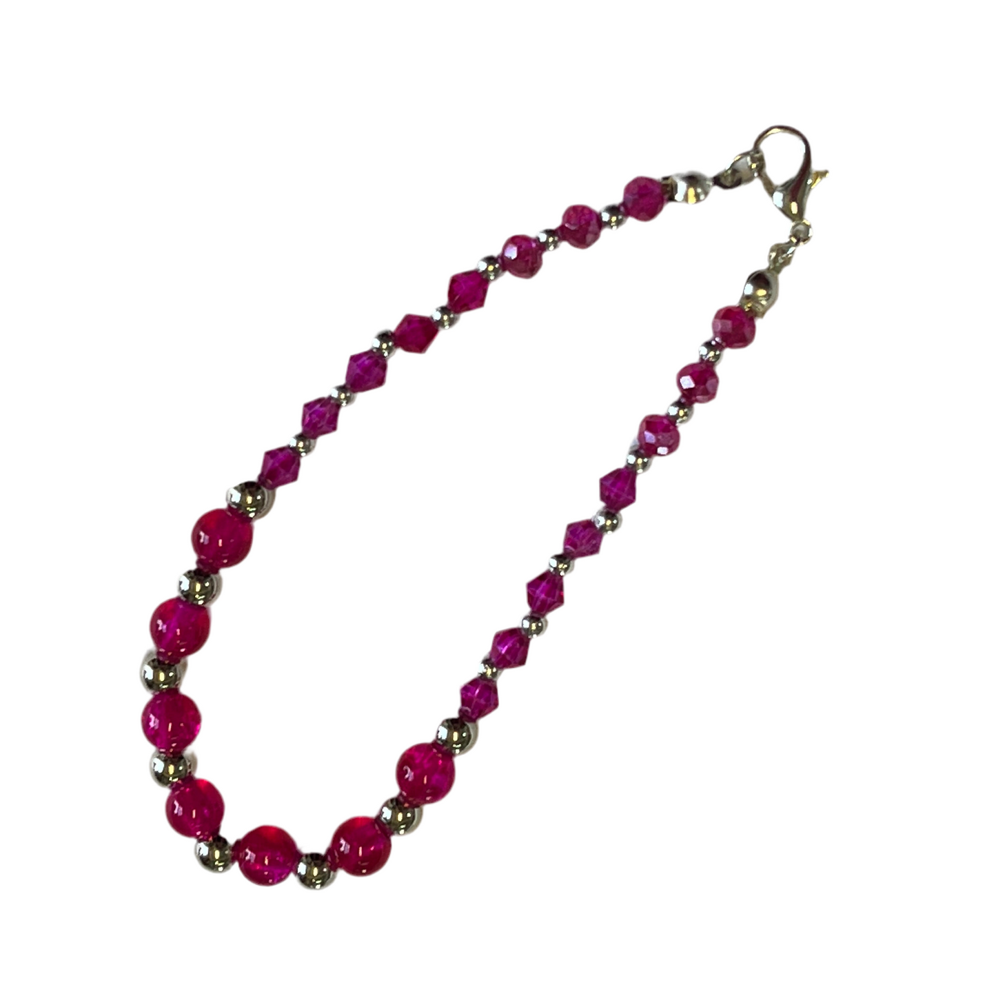 Bracelet Glass, Bicone and metallic Beads