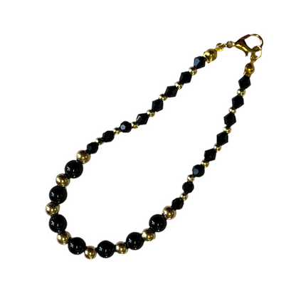 Bracelet Glass, Bicone and metallic Beads