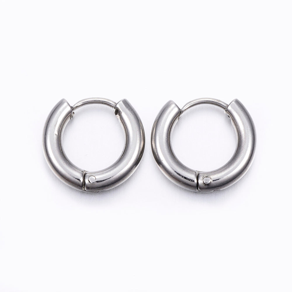 Stainless Steel Huggie Hoop Earrings