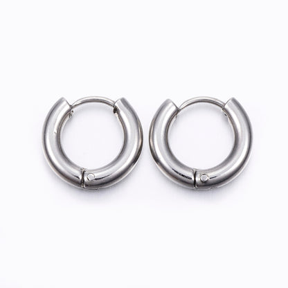 Stainless Steel Huggie Hoop Earrings