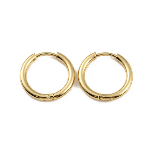 18K Gold Stainless Steel Huggie Hoop Earrings