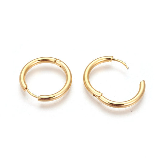 18K Gold Stainless Steel Huggie Hoop Earrings