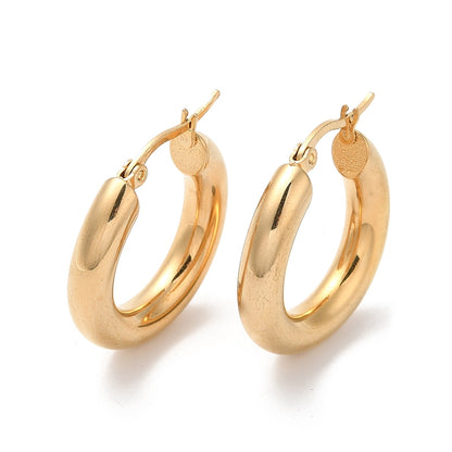 18K Gold Stainless Steel Hoop Earrings