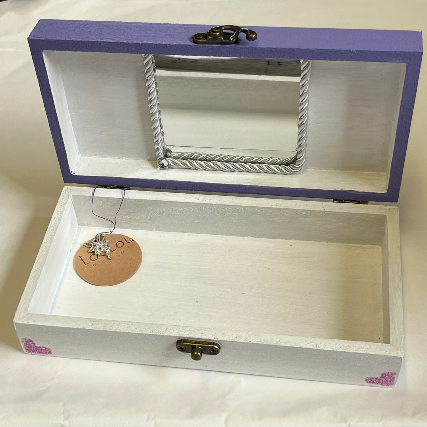 Glitter Jewellery Box Large with Mirror