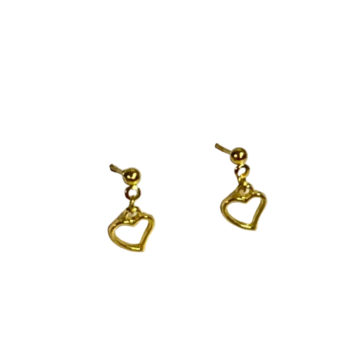 Gold heart-shaped earrings