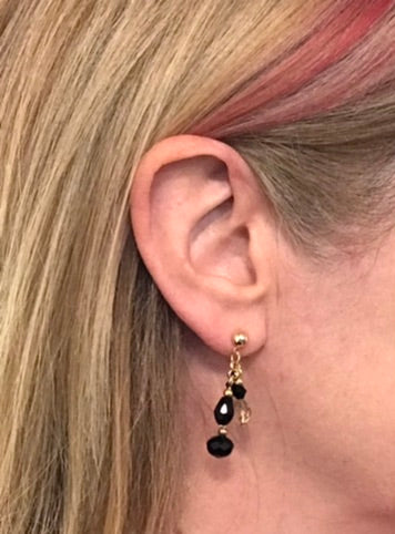 Black Gold Multi Bead Earrings