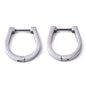 Stainless Steel Oval Huggie Hoop Earrings