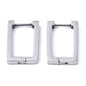 Stainless Steel Rectangle Huggie Hoop Earrings