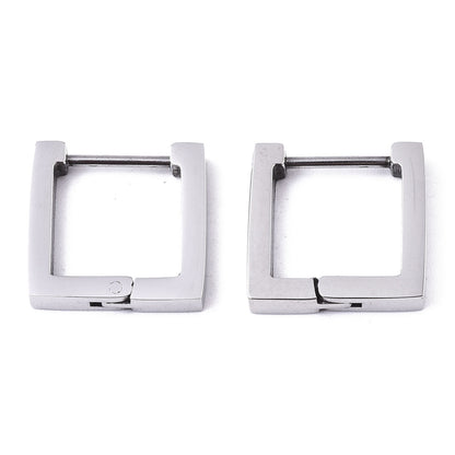 Stainless Steel Square Huggie Hoop Earrings