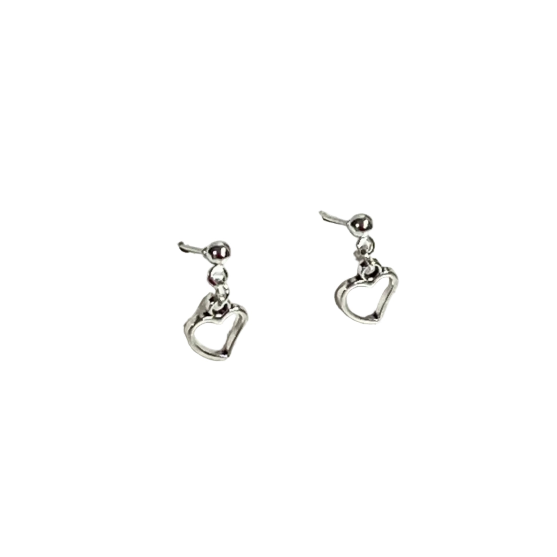 Pair of silver heart-shaped earrings
