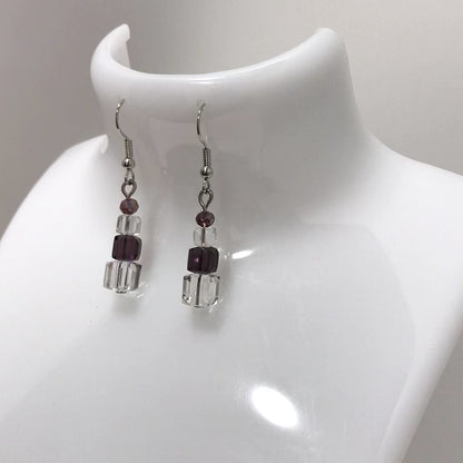 Two Tone 4 Bead Drop Earrings