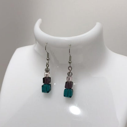 Multi 4 Bead Drop Earrings